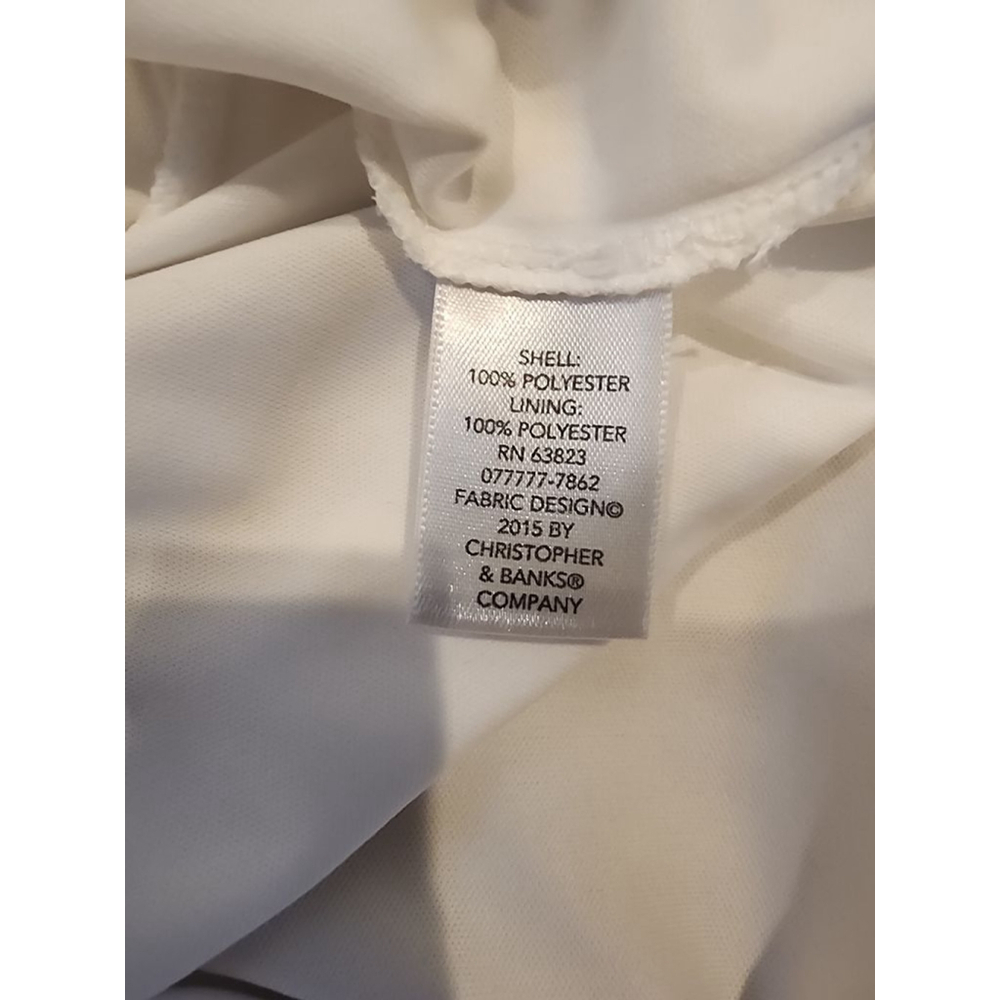 Women's Christopher & Banks Blouse L White Orange Plaid - Picture 3 of 4